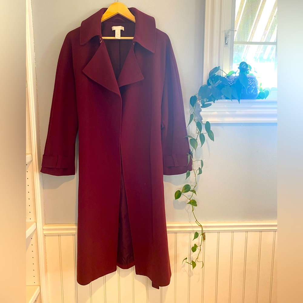 H$M Burgundy Trench Coat